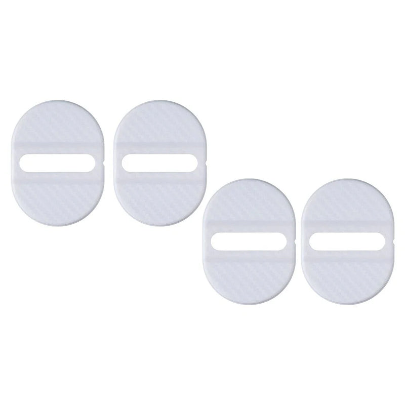 Universal Vehicles White Carbon Fiber Style Car Lock Cover Trim