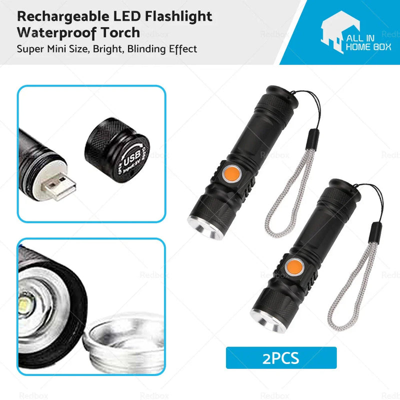 Car Black USB Rechargeable LED Flashlights (2015-2023)