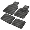 4Pcs Universal Waterproof PU Leather Car Floor Mats Black & Beige