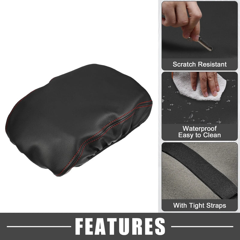 Mazda 3 (2019-2023) Black Red Stitches Center Console Armrest Cover