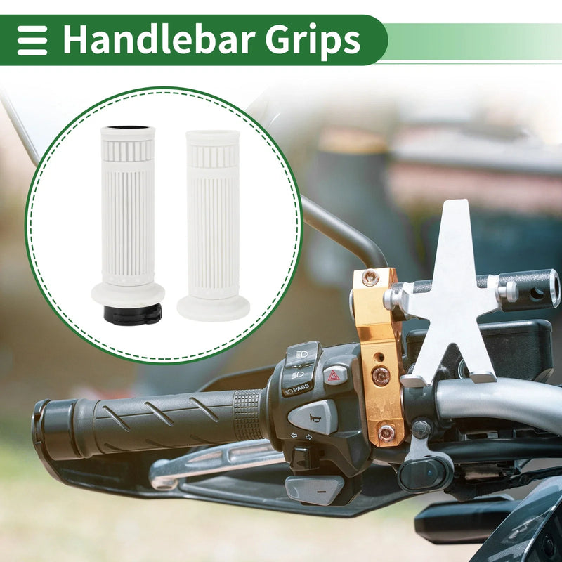 Make Model Grips / 25mm / Motorcycle Hand Grips TPU White Stripe Pattern