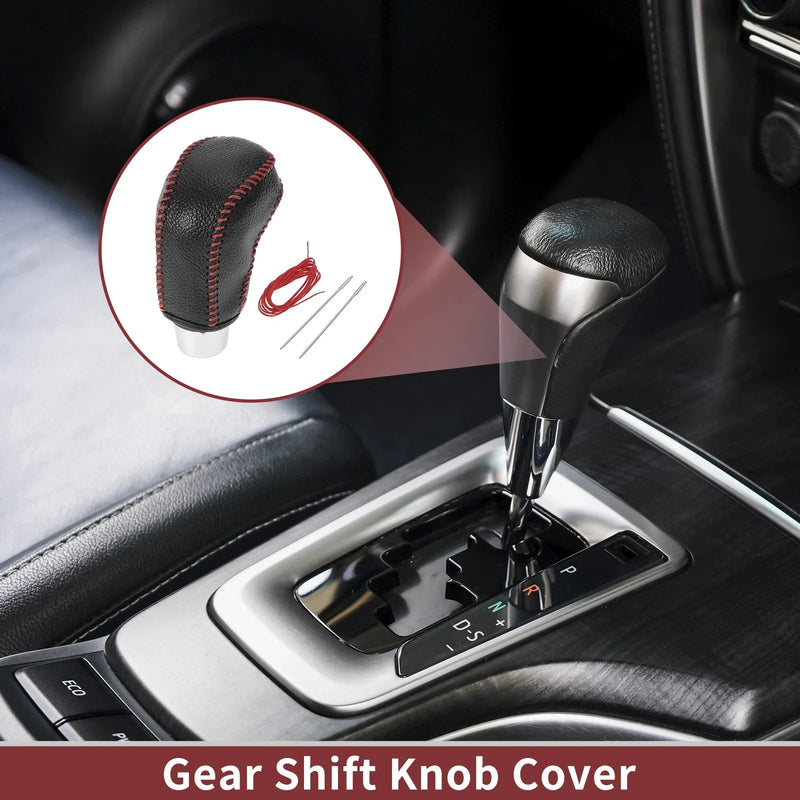 Hyundai Accent (2018-2022) - Pebbled Black Red Car Gear Shift Knob Cover