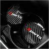Car Black Carbon Fiber Water Cup Holder Pad Mat Cushion Non-Slip