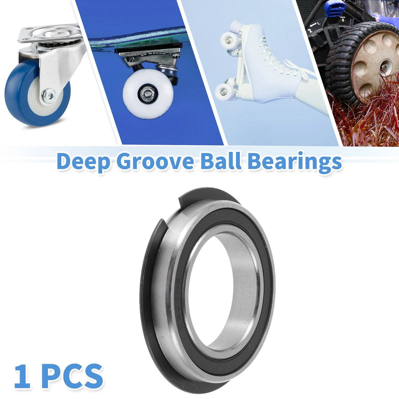 Deep Groove Ball Bearing 30x47x9mm Silver Tone Black