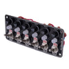 Car Marine 6 Gang Metal Rocker Switch Panel Fuse Box