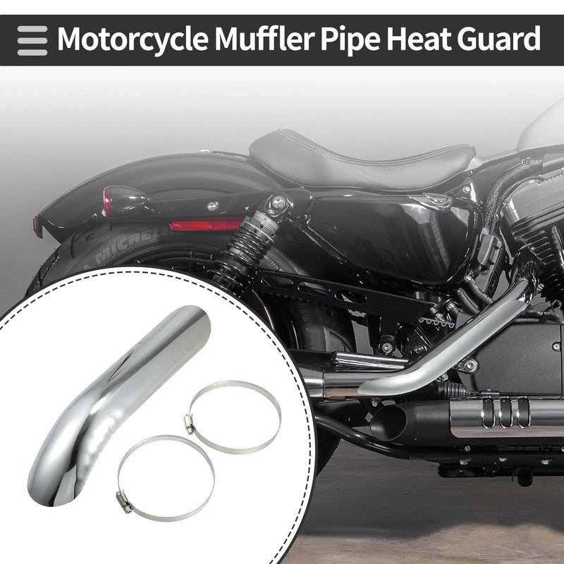 Universal Motorcycle Exhaust Muffler Pipe Heat Shield Curved 265x55mm