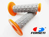 Suzuki RMX250 Orange Grey Diamond Handlebar Grip Set