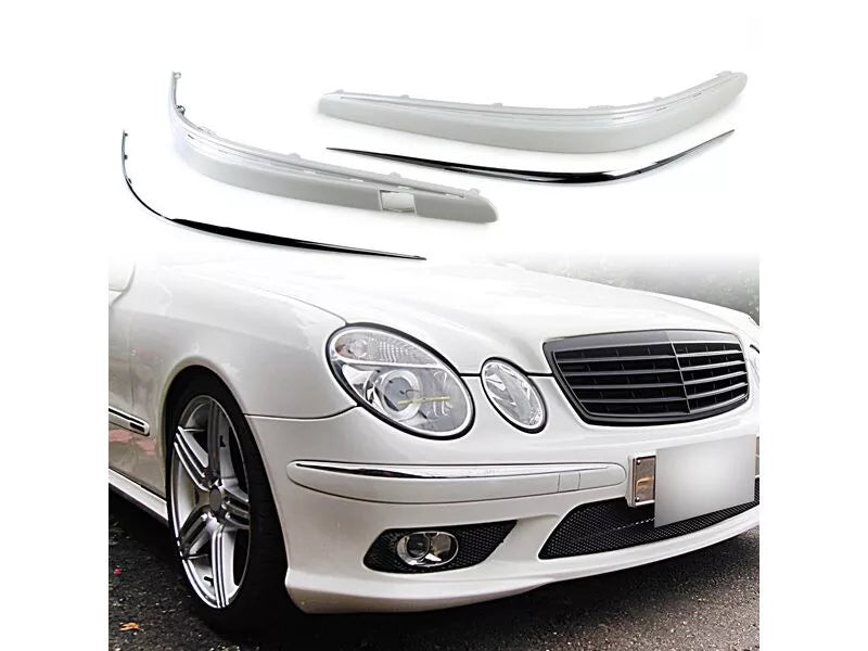 Mercedes Benz W211 Bumper Molding Stripe + Chrome Trim (2003-2006)