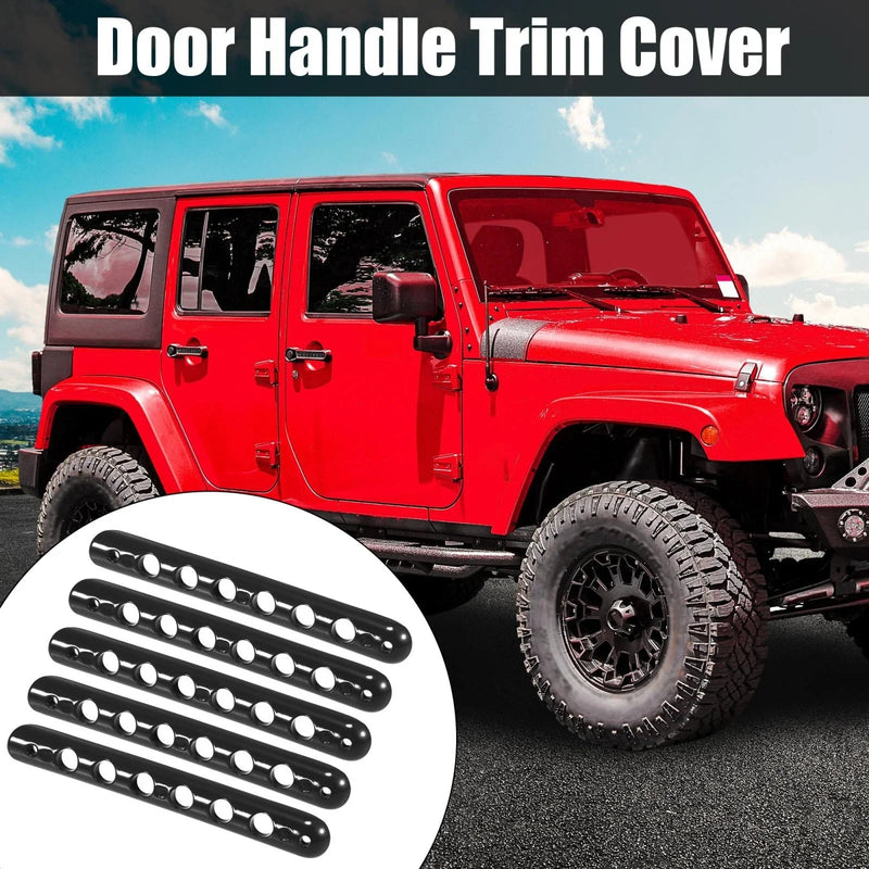 Jeep Wrangler JK 5 Pcs Black Door Handle Trim Covers (2007-2018)
