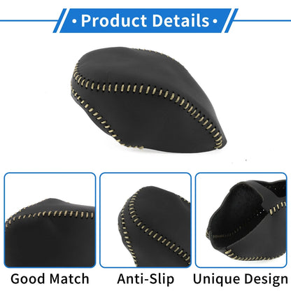 Car Gear Shift Knob Cover for Toyota RAV4 (2019-2024) Black Beige Faux Leather