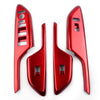 Honda Civic 4 x Red Door Window Lift Switch Button Trim (LHD)