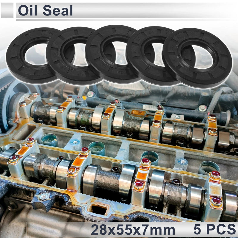 Make Model Oil Seal 28x55x7mm Nitrile Rubber Black 5 Pcs