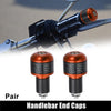Pair 7/8" 22mm Orange Carbon Fiber Pattern Motorcycle Handlebar Ends Plug Cap