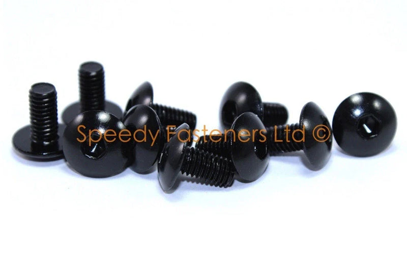 10 x m6 x 12mm Schwarz Eloxiert Aluminium Verkleidung Schrauben Motorrad