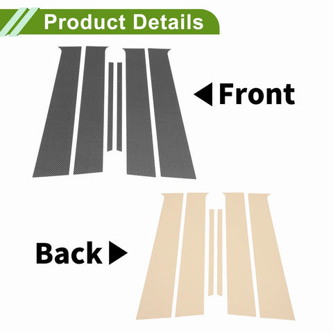 Nissan Versa 6pcs Carbon Fiber Pillar Window Trim (2007-2019)