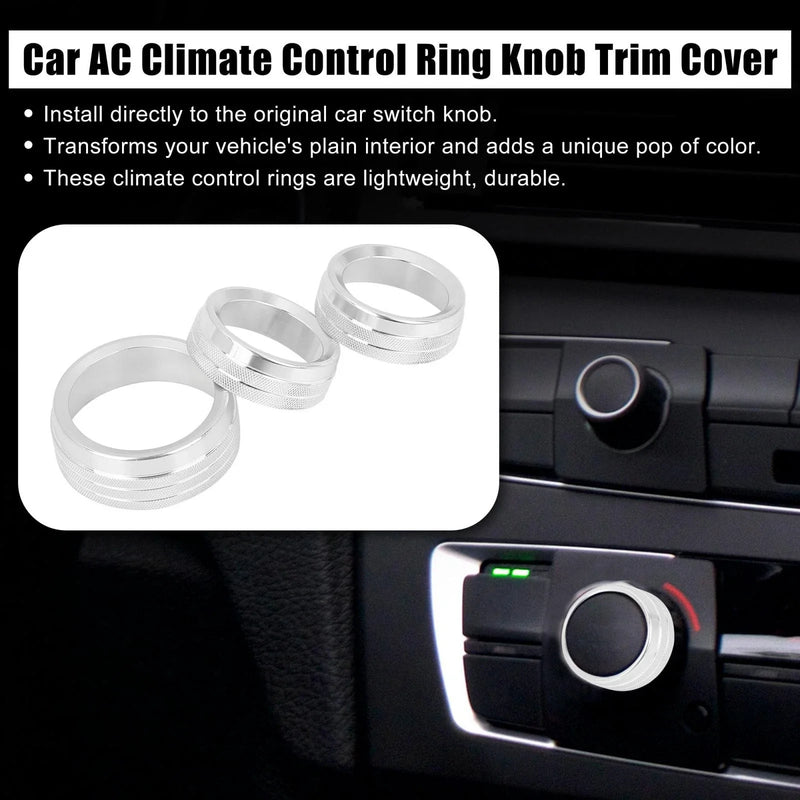 Dodge Charger 3 x AC Climate Control Ring Knob Trim Covers (2015-2023)
