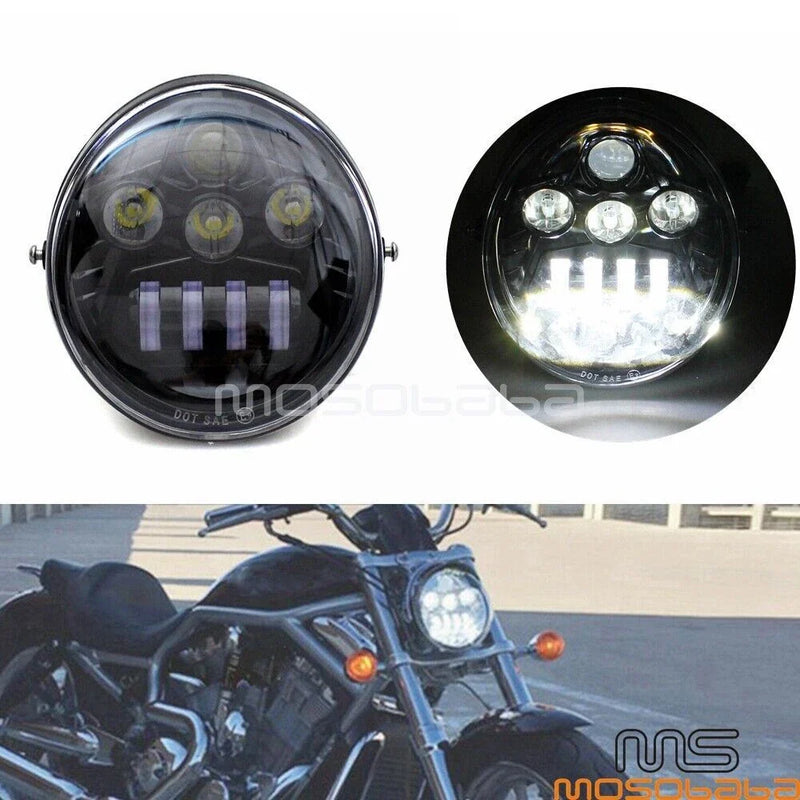Harley VRSC VRSCA VRSCAW VRSB VRSF DOT LED Headlight w/ DRL (2002-2023)