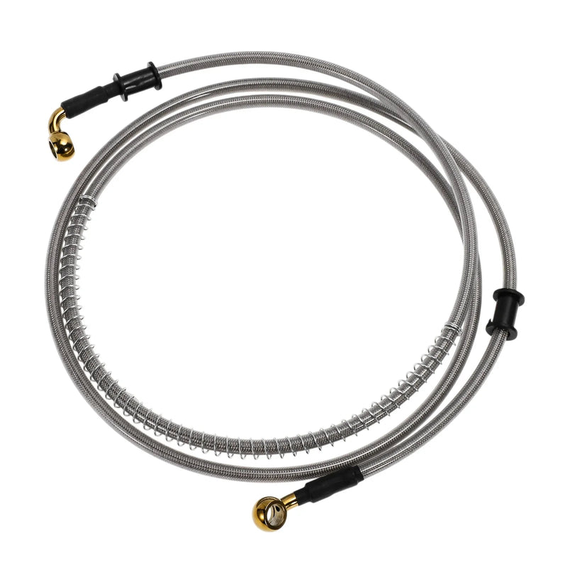 Motorcycle 190cm Brake Clutch Oil Hose Line Silver Tone