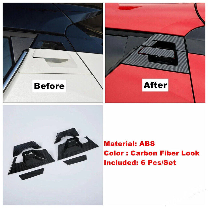 Toyota C-HR 6x Carbon Fiber Rear Door Handle Decor Cover Trim (2017–2022)