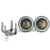 Car Truck 2 x 3" LED Fog Lights Round Green COB Angel Eyes Halo