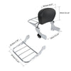 Harley Touring Chrome/Black Sissy Bar Backrest Luggage Rack (1997-2008)