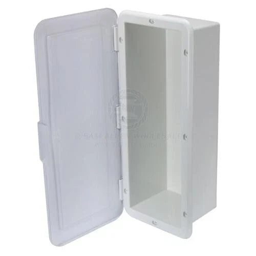 Caravan Boat RV 2KG Fire Extinguisher Holder White Clear Door
