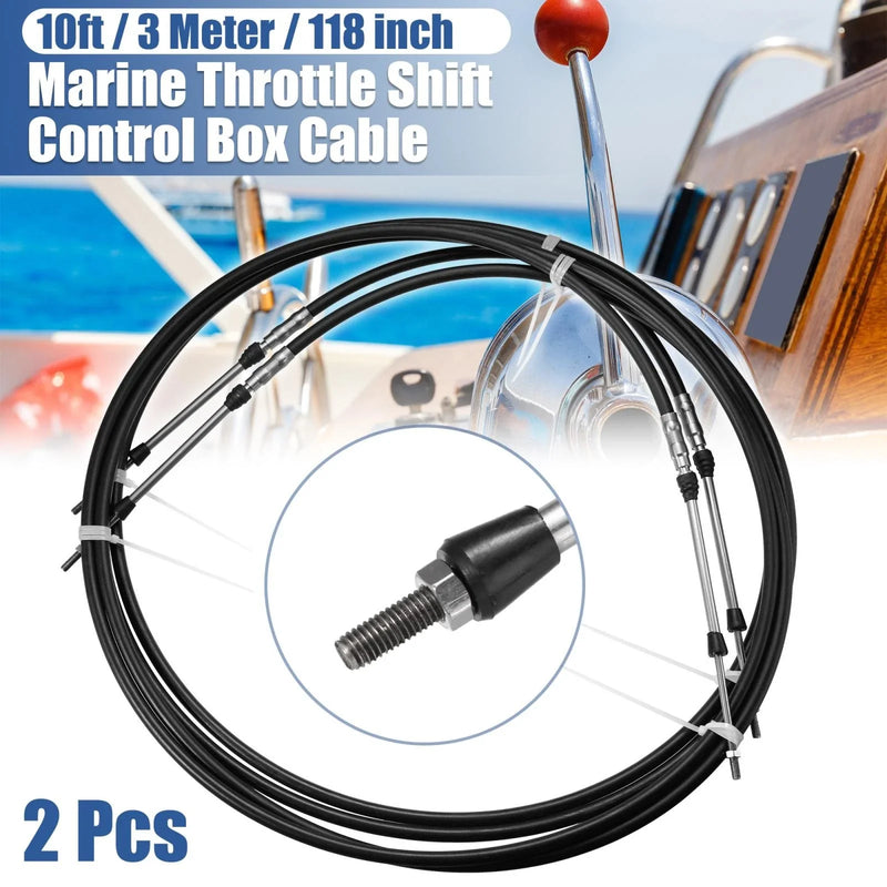 Yamaha Black 2 x 10ft Marine Shift Remote Control Box Cable