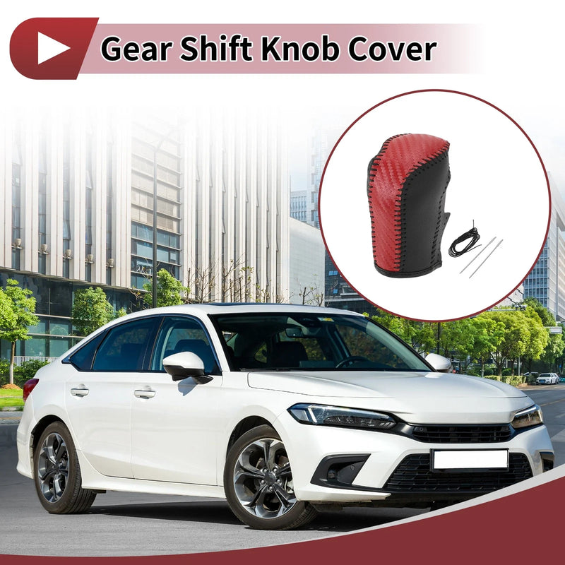 Honda Fit Red Faux Leather Gear Shift Knob Cover (2021-2023)