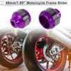 Make Model 14mm Aluminum Alloy Carbon Fiber Motorcycle Slider Frame 2 x Purple