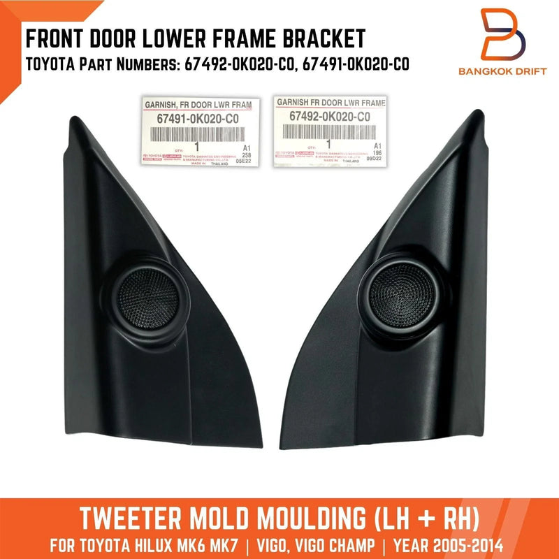 Toyota Hilux Ute Vigo Black Tweeter Mould Front Door Lower Frame (05-14)