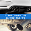 Toyota Land Cruiser Prado Square Curved Slant Cut Dual Exhaust Tip Black