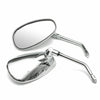 Motorcycle Universal Chrome Oval Rear View Mirrors 10mm Thread