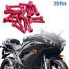 20 x M6x30mm Motorcycle Hexagon Socket Fastener Bolts Screws Red Aluminum Alloy