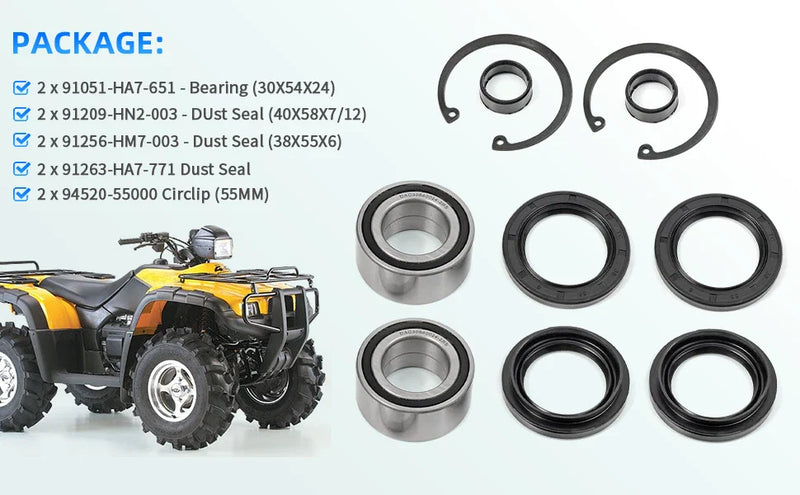 Honda Foreman 400 450, Rubicon 500 & Rincon 650 Front Wheel Bearing Seal (2003–2006)
