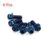 Motorcycle 6 Pcs Colorful Titanium Alloy Motorcycle Hex Bolts M6x15mm