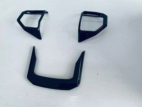 Toyota Prado LC250 Carbon Fiber Style 3 x Steering Wheel Cover Trim (2024-2025)