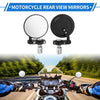 Motorcycle Black Aluminum M8 Rear View Mirrors Round Shape Handlebar