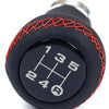Car 5 Speed Black & Red Leather Gear Shift Knob