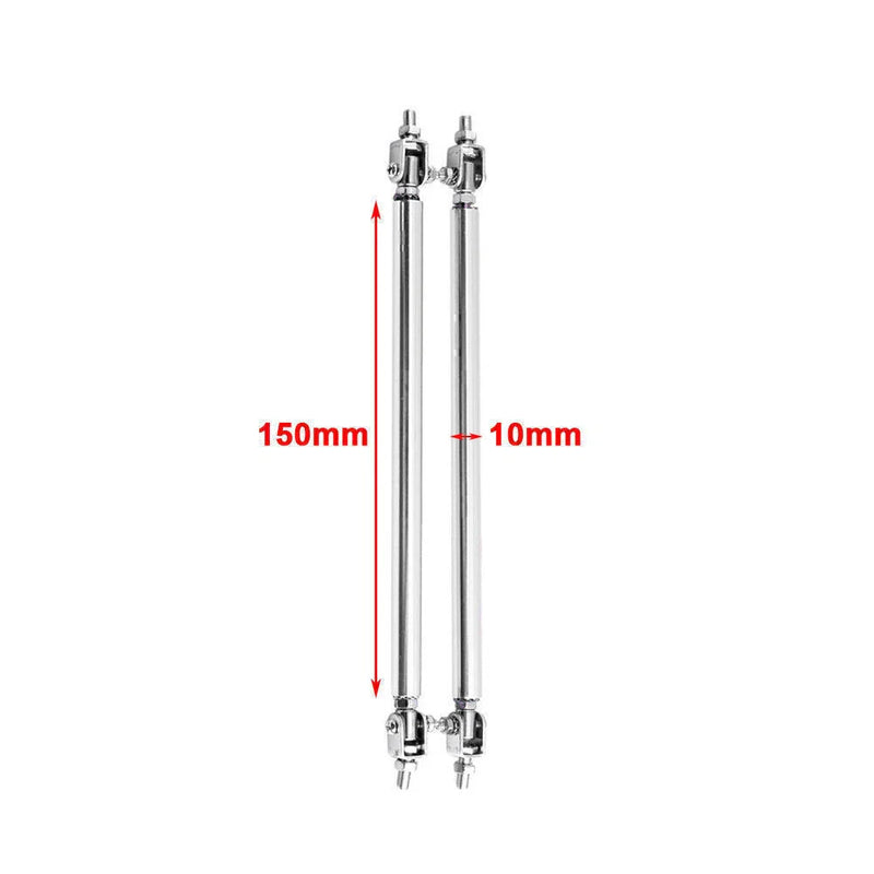 Universal Blue Adjustable Front Bumper Lip Splitter Strut Rod Tie Support Bar
