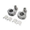 Silver Motorcycle Handlebar 7/8" to 1-1/8" Fat Bar Mount Clamps (Fits Most)