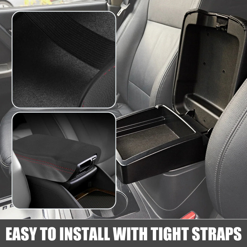 Ford Ranger (2019-2021) Black Red Stitch Car Center Console Armrest Cover