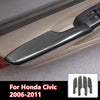 Honda Civic 4x Carbon Fiber Door Armrest Panel Cover Trim Decor (2006–2011)