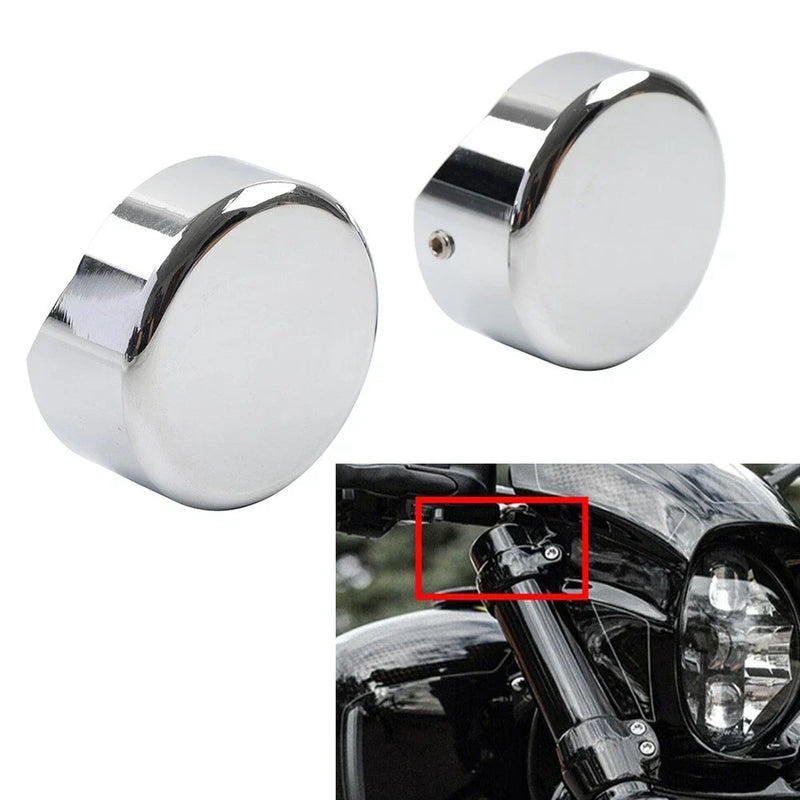 Harley Softail Breakout FXBR FXBRS Chrome Upper Fork End Caps (2018-2023)