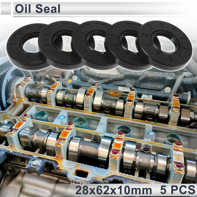 Make Model Oil Seal 28x62x10mm Rotary Seal Ring Nitrile Rubber 5 Pcs