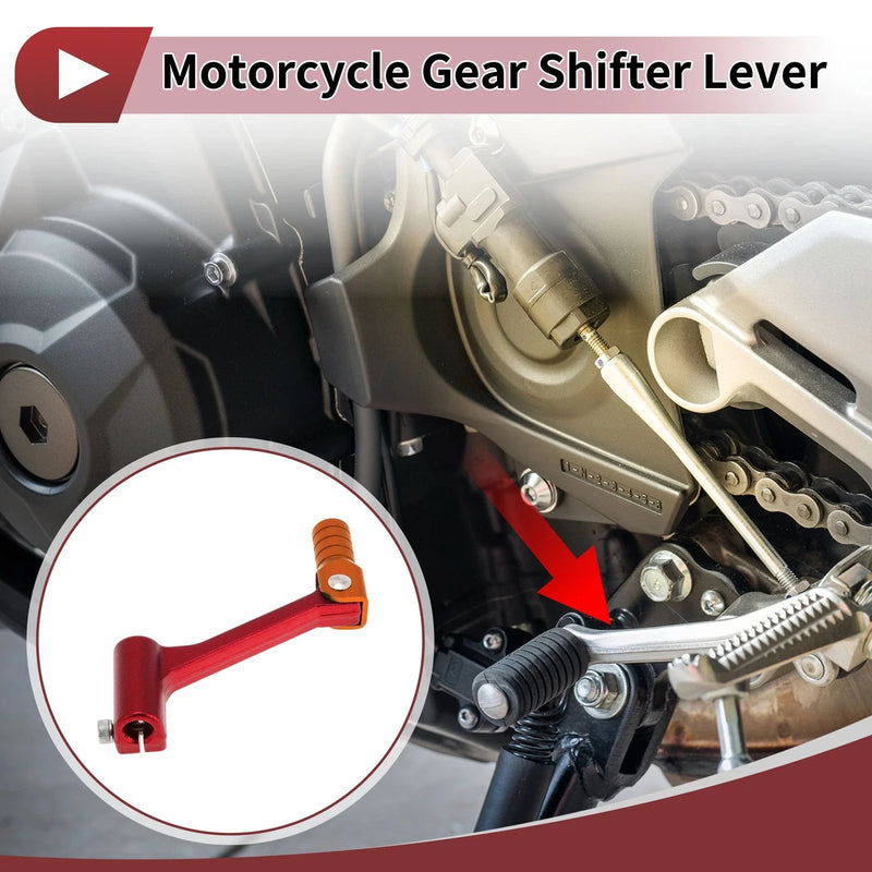 Bosuer Cheetah Red / Orange Folding Motorcycle Gear Shifter Lever