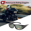 1 Pc Motorcycle Riding Goggles Dark Green Lens Gloss Black Frame