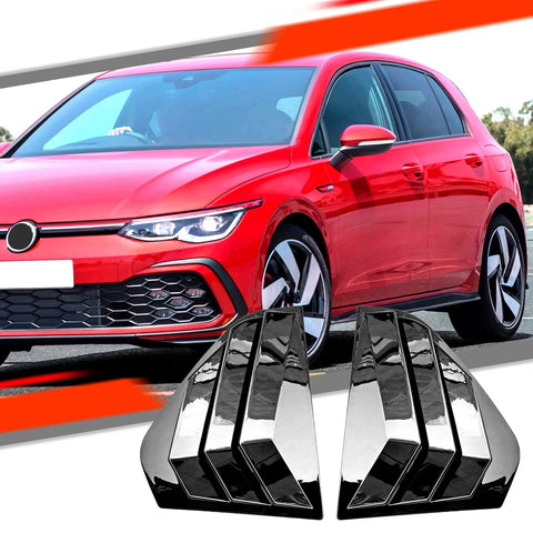 Golf MK8 ABS Gloss Black Rear Side Window Quarter Louver Cover (2021–2023)