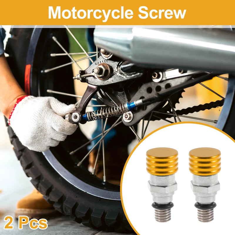 Motorcycle Motorcycle Screw M5x0.8 2 x Fork Air Bleeder Valve Gold Tone