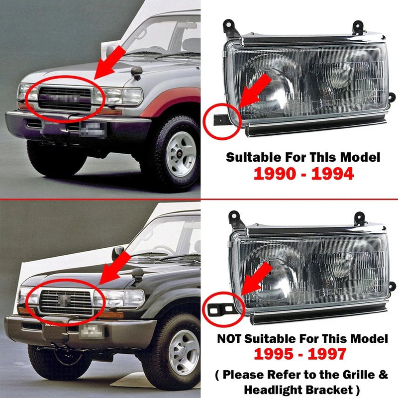 Toyota Land Cruiser 80 1 Pair Headlight (1990-1994)