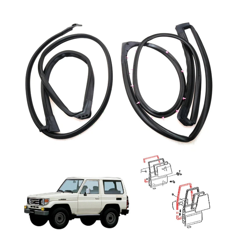 Toyota Land Cruiser Hardtop 1990-2021 RR Door Weatherstrip Set